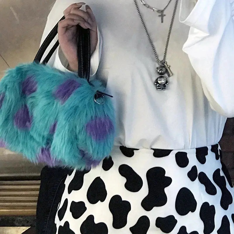 Soft Plush Women Small Shoulder Bag Furry Clutch Purse Handbag