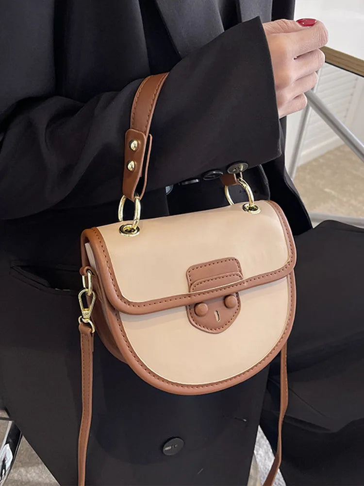 Women's Flap Crossbody Bag Pu Leather Top Handle Shoulder Handbag