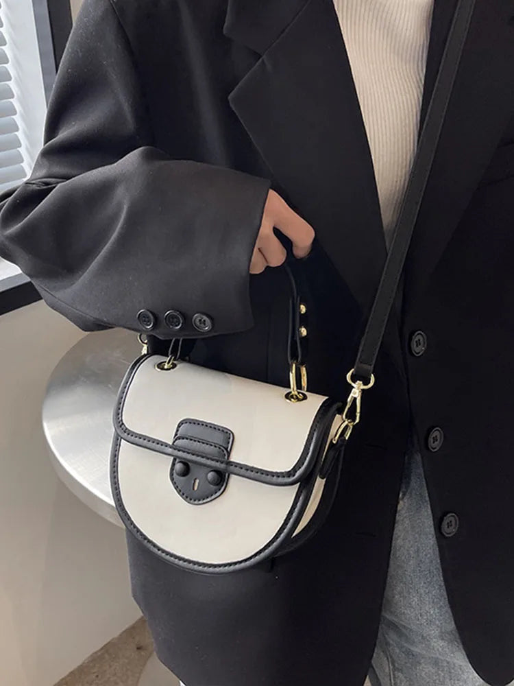 Women's Flap Crossbody Bag Pu Leather Top Handle Shoulder Handbag