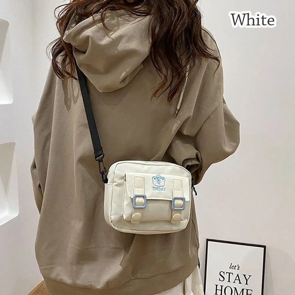 Patchwork Messenger Bag Women Casual Nylon Crossbody Bags Retro Handbags