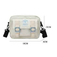 Patchwork Messenger Bag Women Casual Nylon Crossbody Bags Retro Handbags