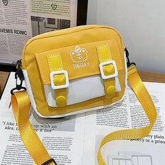 Patchwork Messenger Bag Women Casual Nylon Crossbody Bags Retro Handbags