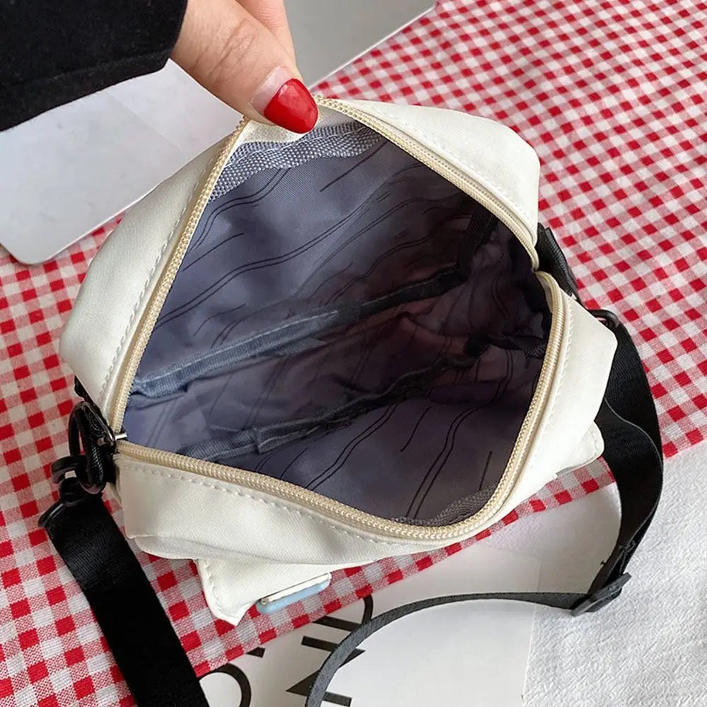 Patchwork Messenger Bag Women Casual Nylon Crossbody Bags Retro Handbags