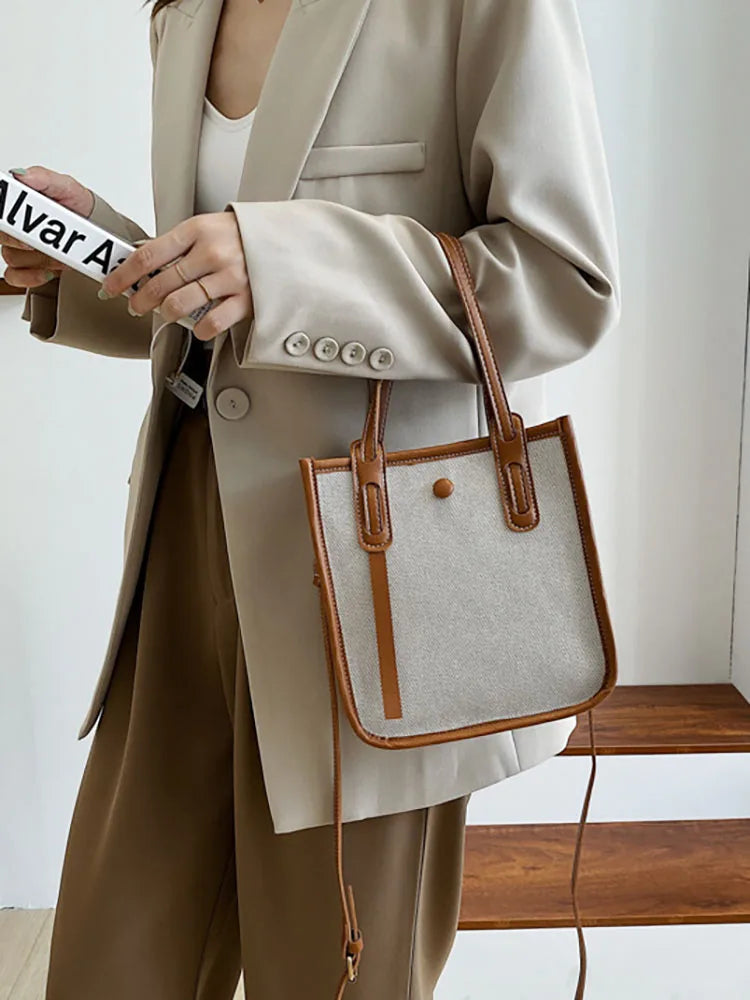 Canvas Shoulder Crossbody Bag Top Handle Tote Handbag