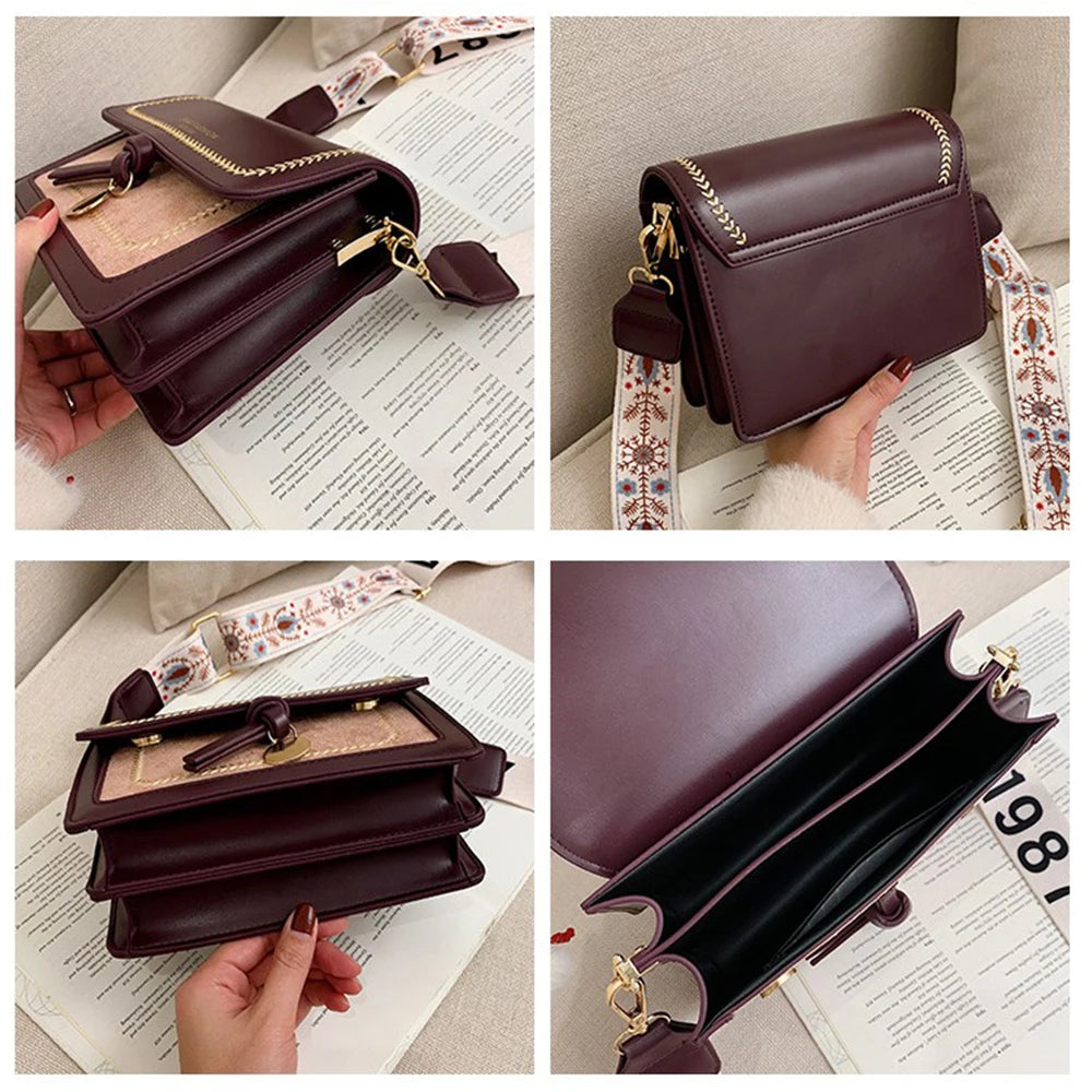 Leather Crossbody Bag Women Messenger Bag
