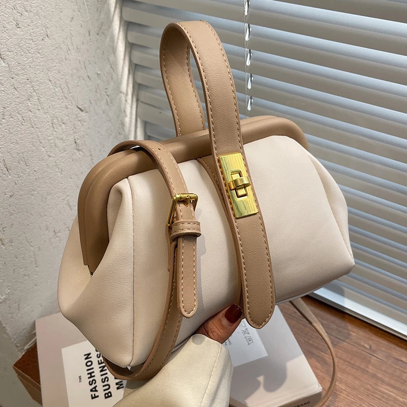 Spring PU Leather Women's Small Tote Handbag Shoulder Messenger Bag Purses