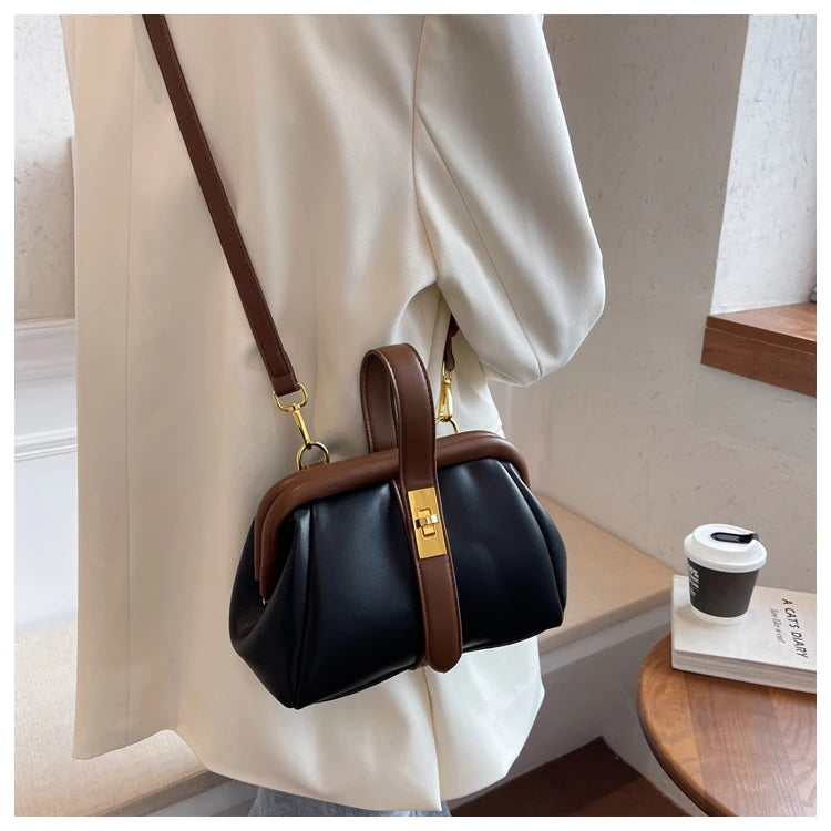 Spring PU Leather Women's Small Tote Handbag Shoulder Messenger Bag Purses