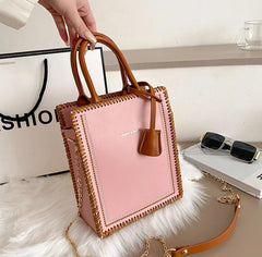 Contrast Tote Bag High-Quality PU Leather Women's Handbag