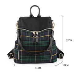 Plaid Light Women's Backpack Dual-use Travel Bag