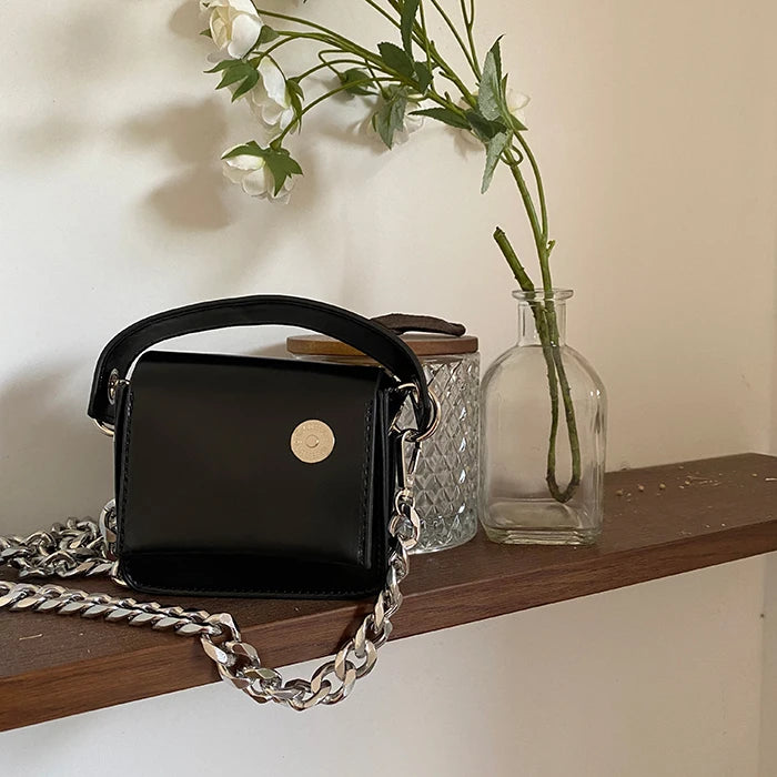 Girls Chain Small Square Shoulder Bag PU Leather Women Mini Crossbody Bags