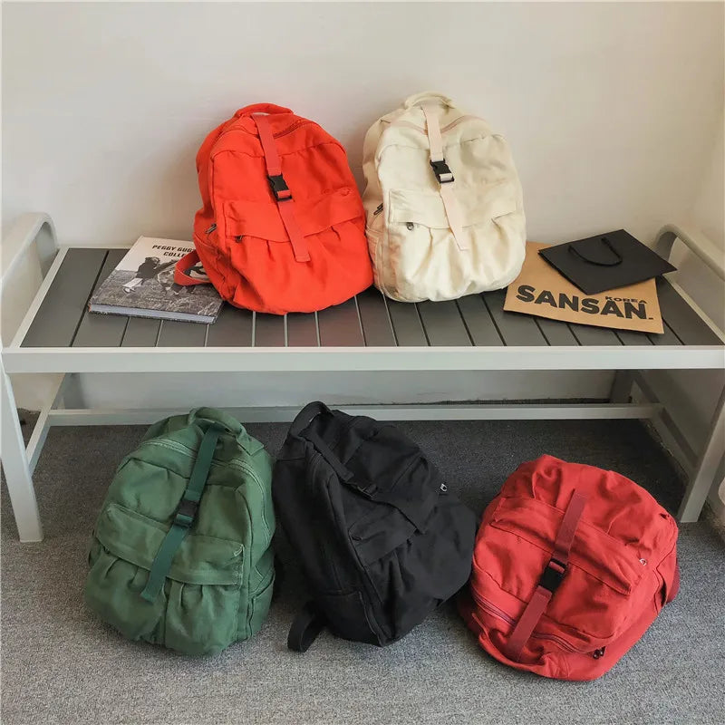 Canvas School Backpack Boy Girl Travel Student Bag Men Women Laptop Bags