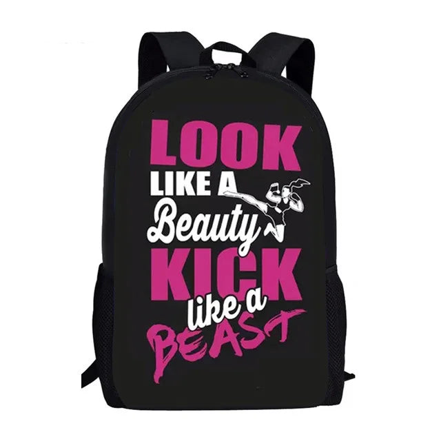 3D Karate/Taekwondo Kids Backpack JUDO Printing School Bags For Boys Girls