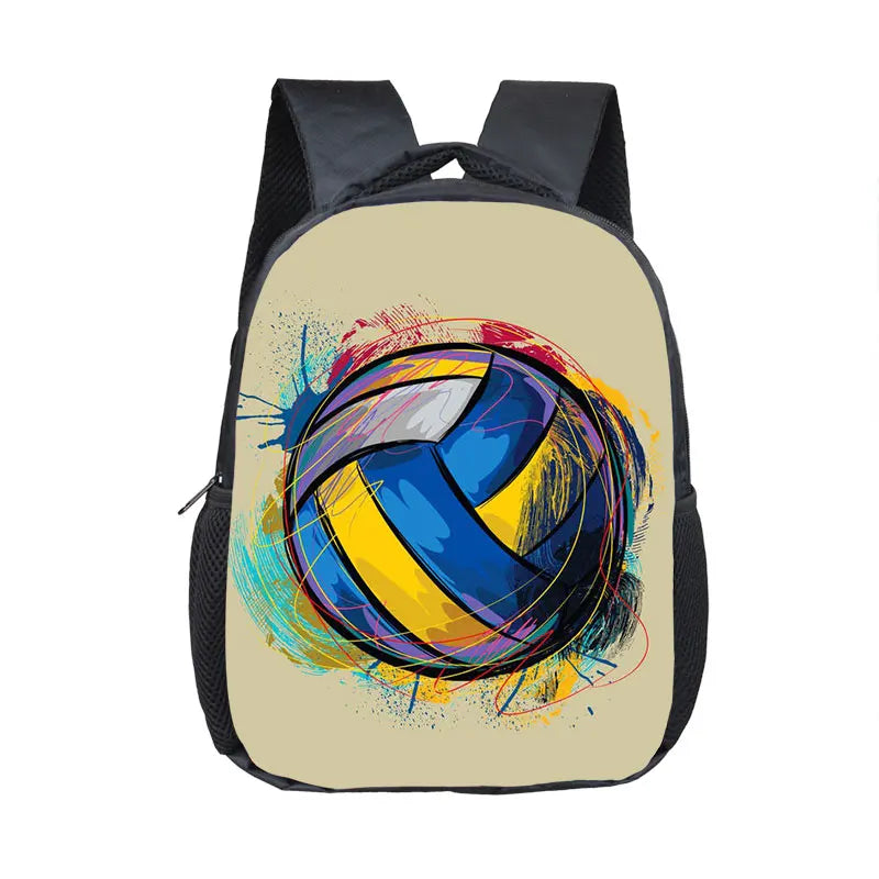 Kids Basketball Football Print Mini Backpack for School - 12 Inch