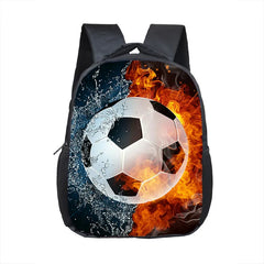 Kids Basketball Football Print Mini Backpack for School - 12 Inch