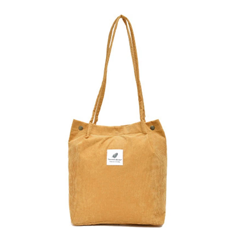 Corduroy Shopper Bag for Women Handbag Autumn Winter Canvas Tote Bag