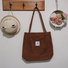 Corduroy Bag for Women Shopper Bag Handbag Casual Outdoor Girls Student Bookbag