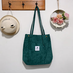Corduroy Bag for Women Shopper Bag Handbag Casual Outdoor Girls Student Bookbag