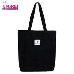 Corduroy Bag for Women Shopper Handbags Environmental Storage Reusable
