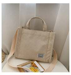 Corduroy Casual Canvas Bag Women's Shoulder Bag Handbag