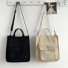 Corduroy Handbags Large-capacity Single Shoulder Bag Men Women