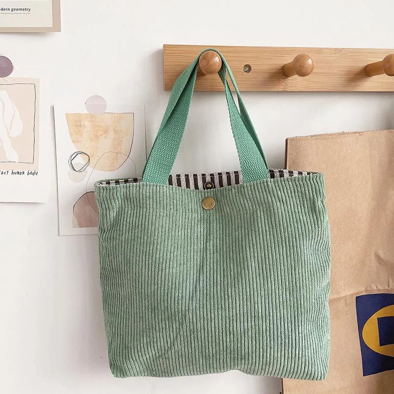 Corduroy Mini Hand Bag Small Square Portable Handbags Women Casual Shopping