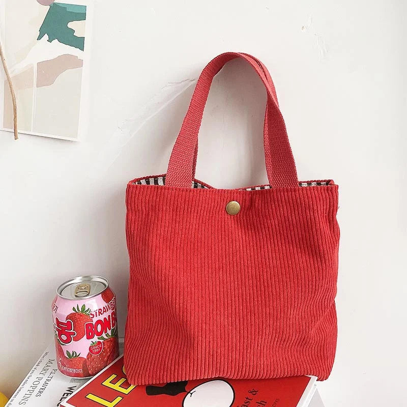 Corduroy Mini Hand Bag Small Square Portable Handbags Women Casual Shopping