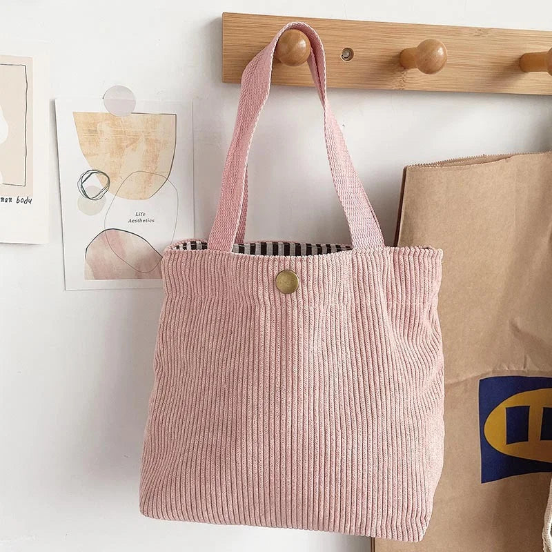 Corduroy Mini Hand Bag Small Square Portable Handbags Women Casual Shopping