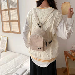 Corduroy Mini Women's Backpacks Female Bag for Teen Girls