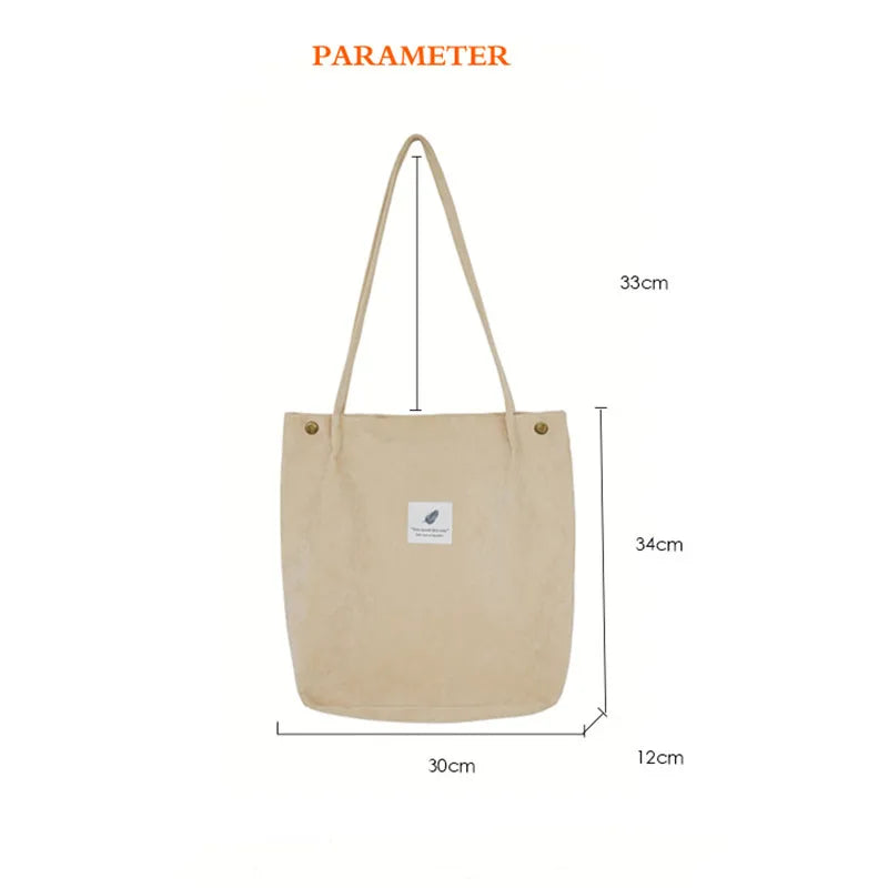 Corduroy Shoulder Bags Crossbody Handbag for Women