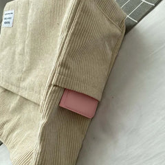 Corduroy Shoulder Bag Women College Style Crossbody Large Capacity