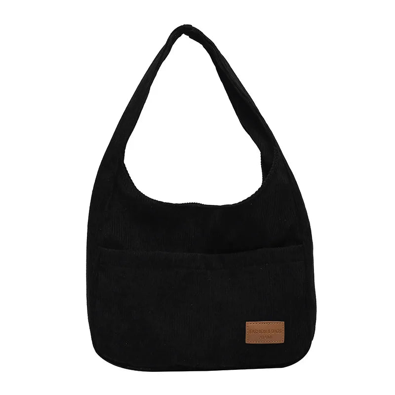 Corduroy Shoulder Bags Women's Handbags Cotton Shopping Tote