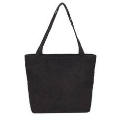 Corduroy Tote Women's Bag Shopper Large Capacity Solid Shopping Handbags