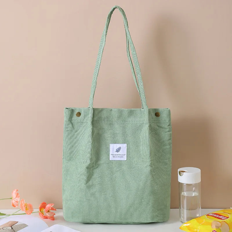 Corduroy Women Bag Large Capacity Shopping Bags for Women