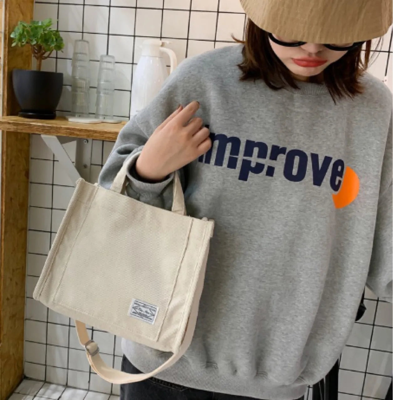 Corduroy Women's Shoulder Bag Small Square Handbag