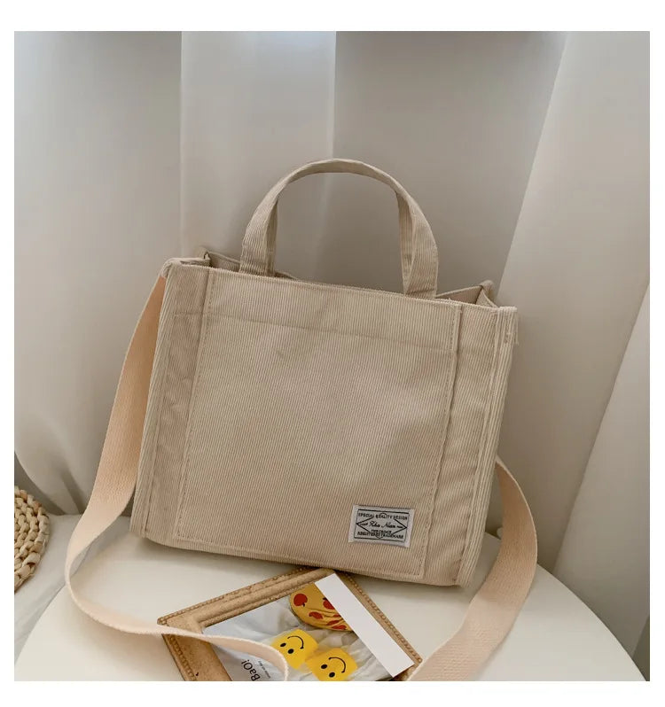Corduroy Women's Shoulder Bag Small Square Handbag
