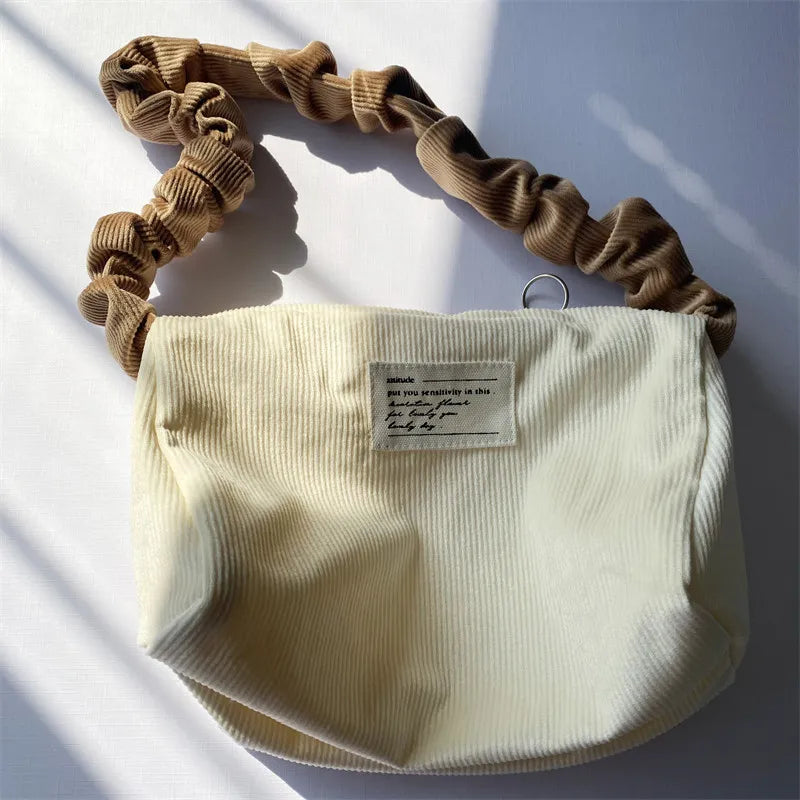 Corduroy Women's Crossbody Shoulder Bag Casual Tote Purse Bag