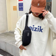 Corduroy Waist Bag Small Canvas Women's Shoulder Crossbody Fanny Pack