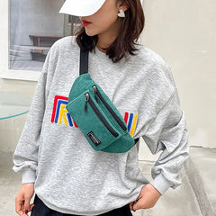 Corduroy Waist Bag Small Canvas Women's Shoulder Crossbody Fanny Pack