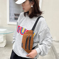 Corduroy Women's Waist Bag Canvas Shoulder Crossbody Fanny Pack