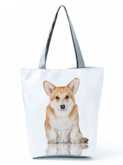 Cute Corgi Printed Handbag for Women