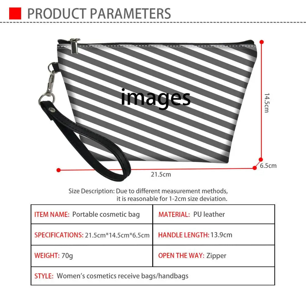Gothic Cat 3D Pattern Cosmetic Bag