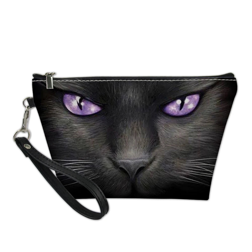 Gothic Cat 3D Pattern Cosmetic Bag
