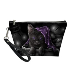 Gothic Cat 3D Pattern Cosmetic Bag