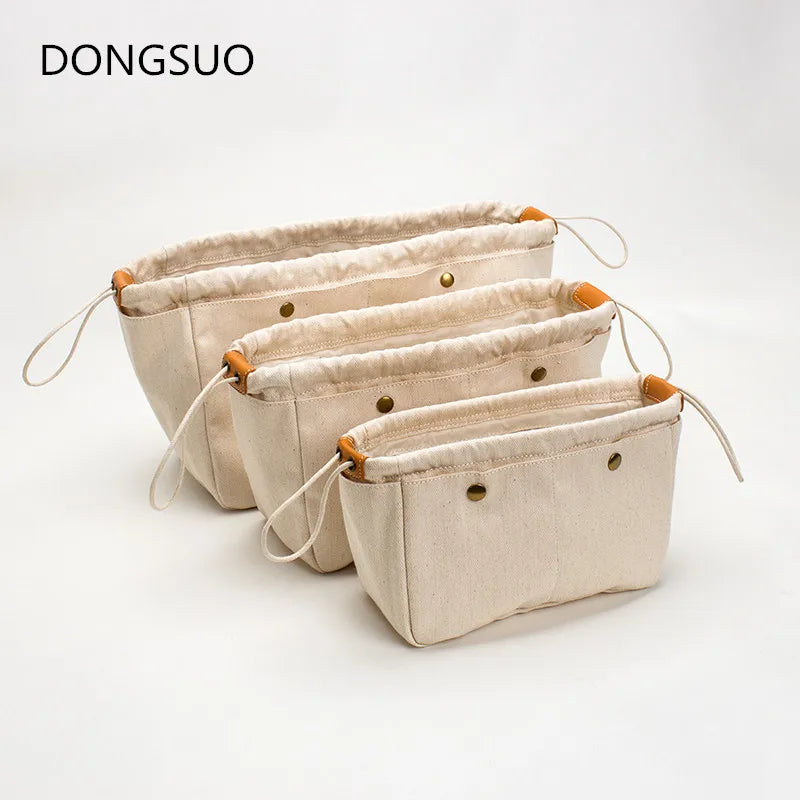Canvas Insert Bag for Large Tote Makeup Organizer