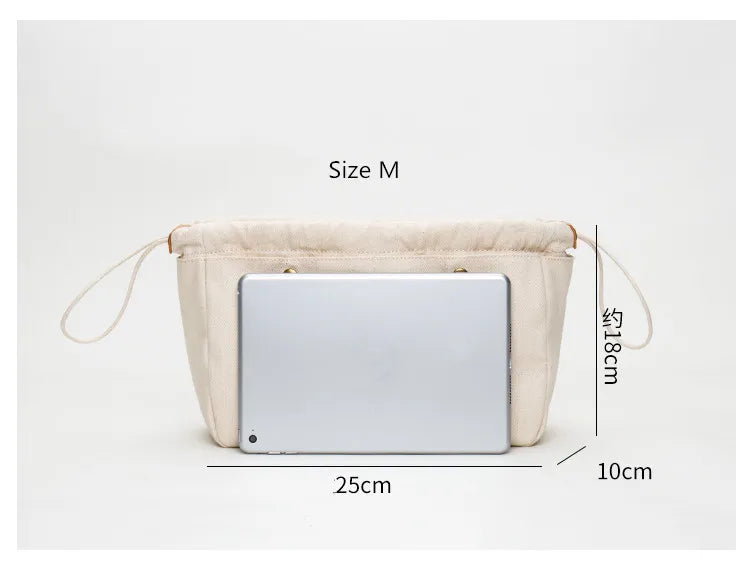 Canvas Insert Bag for Large Tote Makeup Organizer