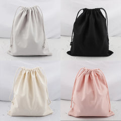 Cotton Canvas Inner Bags Drawstring Pouch Pink Gray Beige