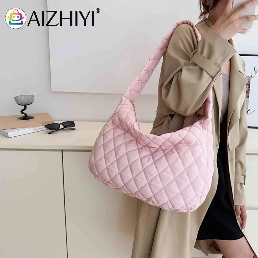 Cotton Padded Women Purse Handbags Large Capacity Tote