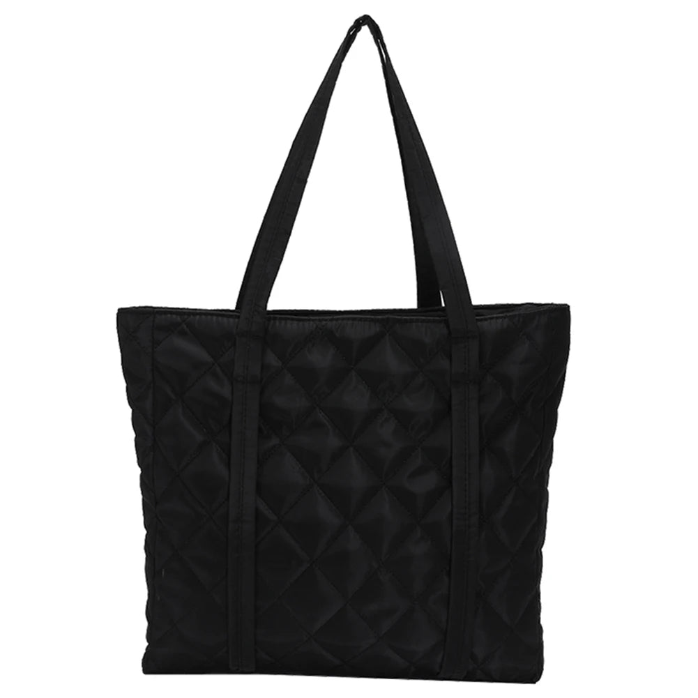 Cotton Padded Women Tote Bag Large Capacity Nylon Shoulder Handbags
