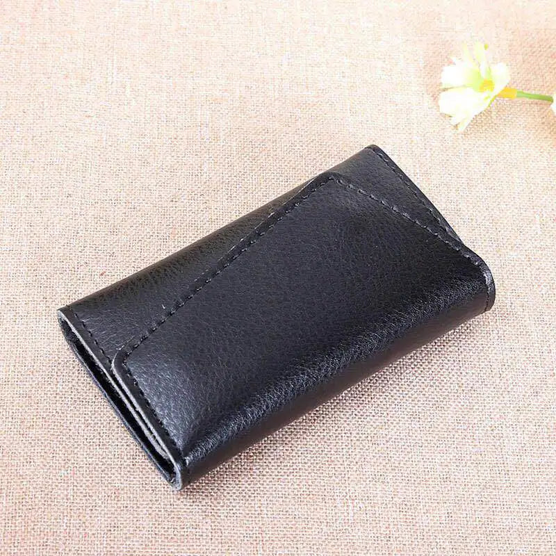 Cow Leather Key Wallet Zipper Holder