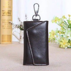 Cow Leather Key Wallet Zipper Holder